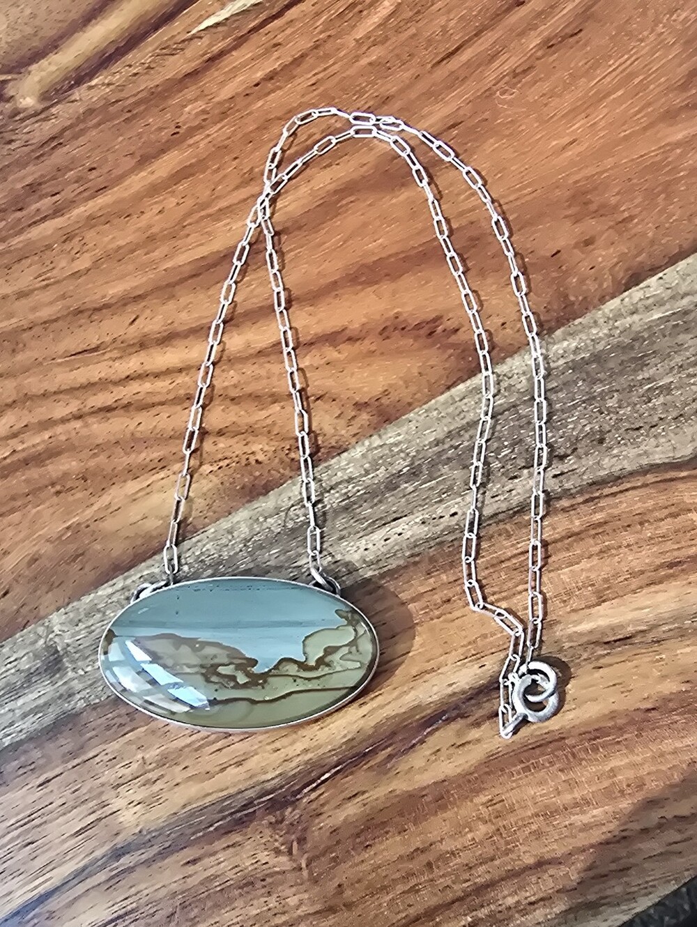 Handctafted Picaso Jasper Sterling Silver Necklace